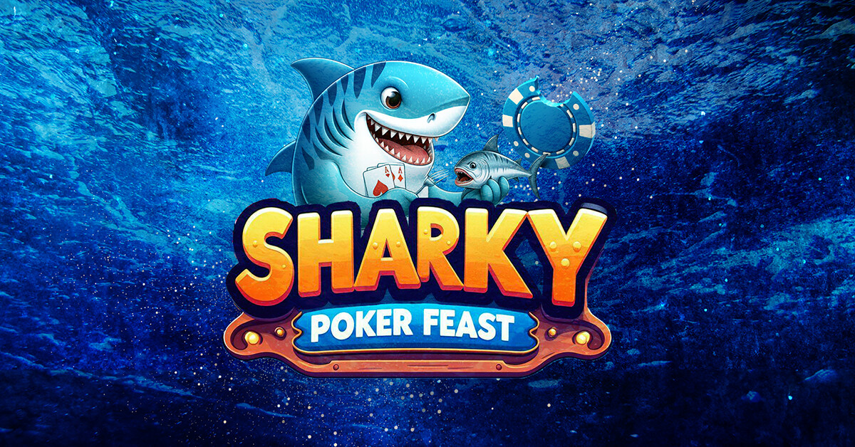 Sharky Poker Feast. Logo requin